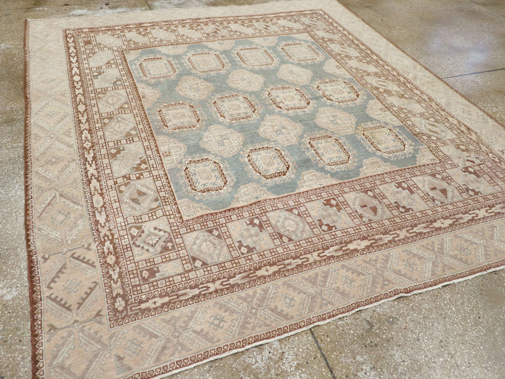 Antique East Turkestan Khotan Small Square Room Size Carpet, No.30608 - Staging