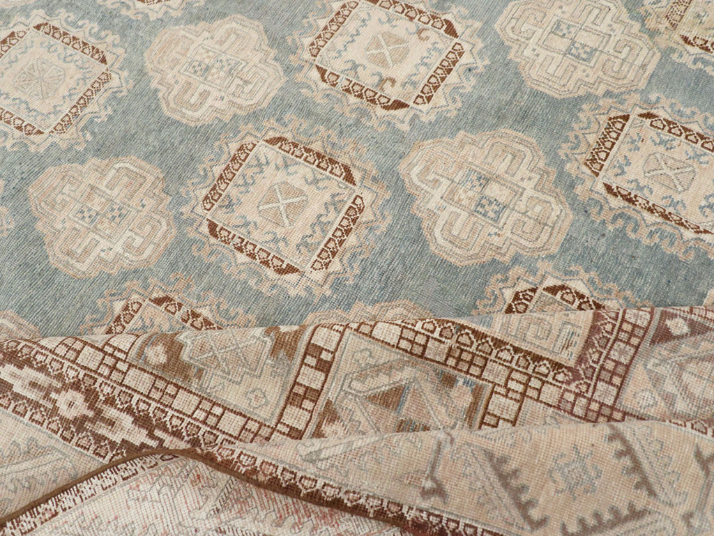 Antique East Turkestan Khotan Small Square Room Size Carpet, No.30608 - Staging