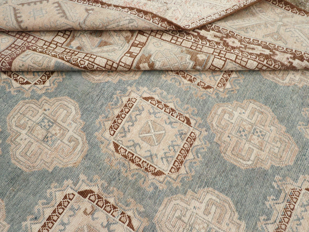 Antique East Turkestan Khotan Small Square Room Size Carpet, No.30608 - Staging