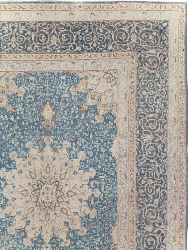 Vintage Persian Mashad Room Size Carpet, No.30609 - Staging