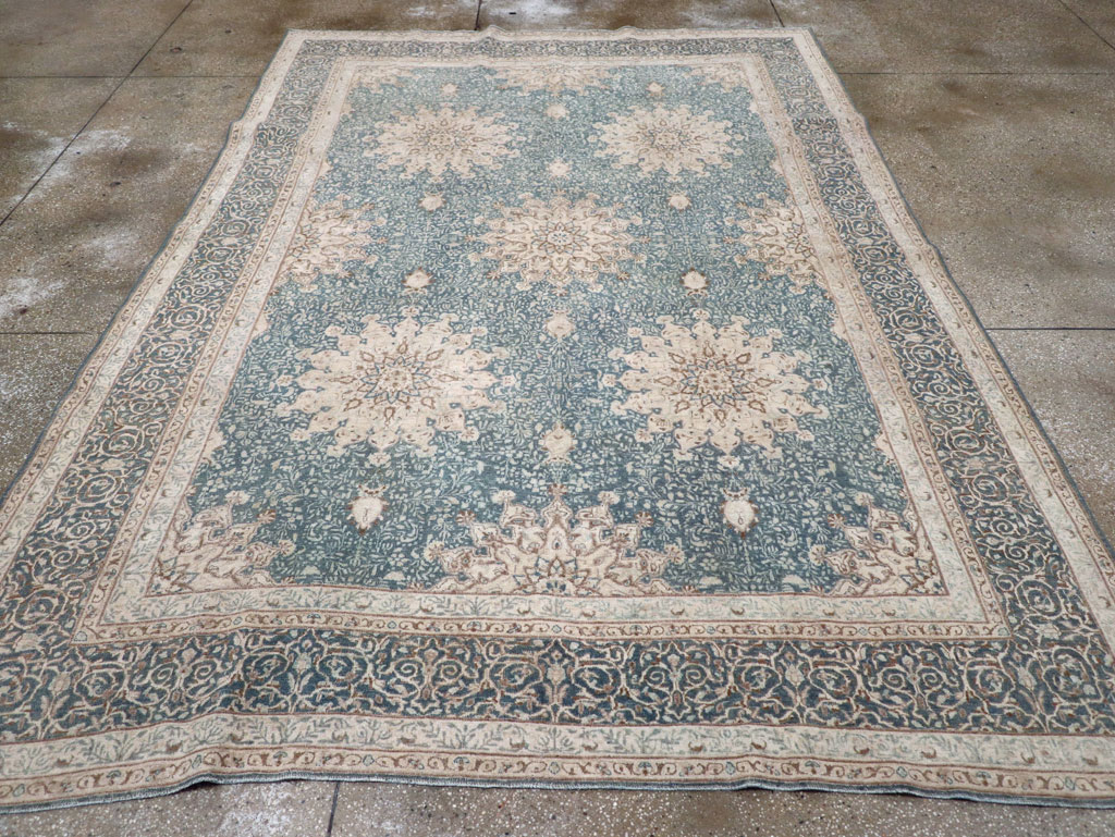 Vintage Persian Mashad Room Size Carpet, No.30609 - Staging