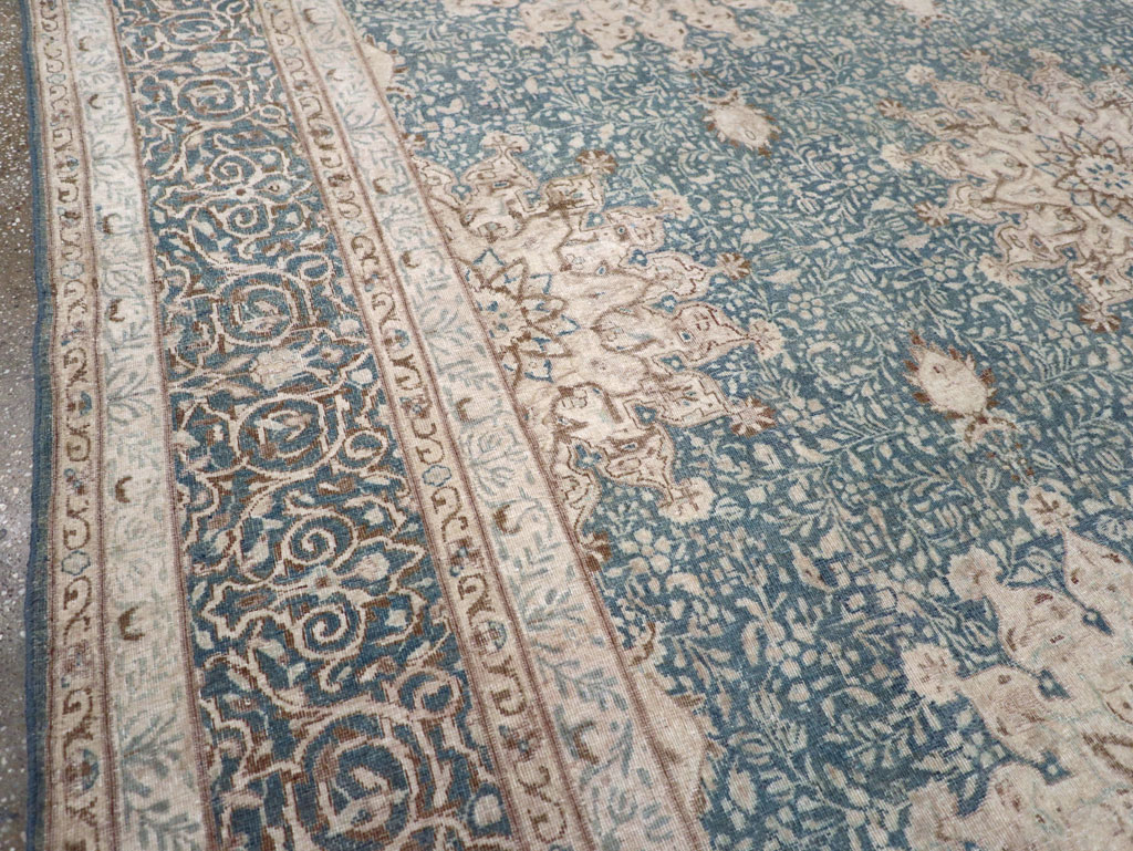Vintage Persian Mashad Room Size Carpet, No.30609 - Staging