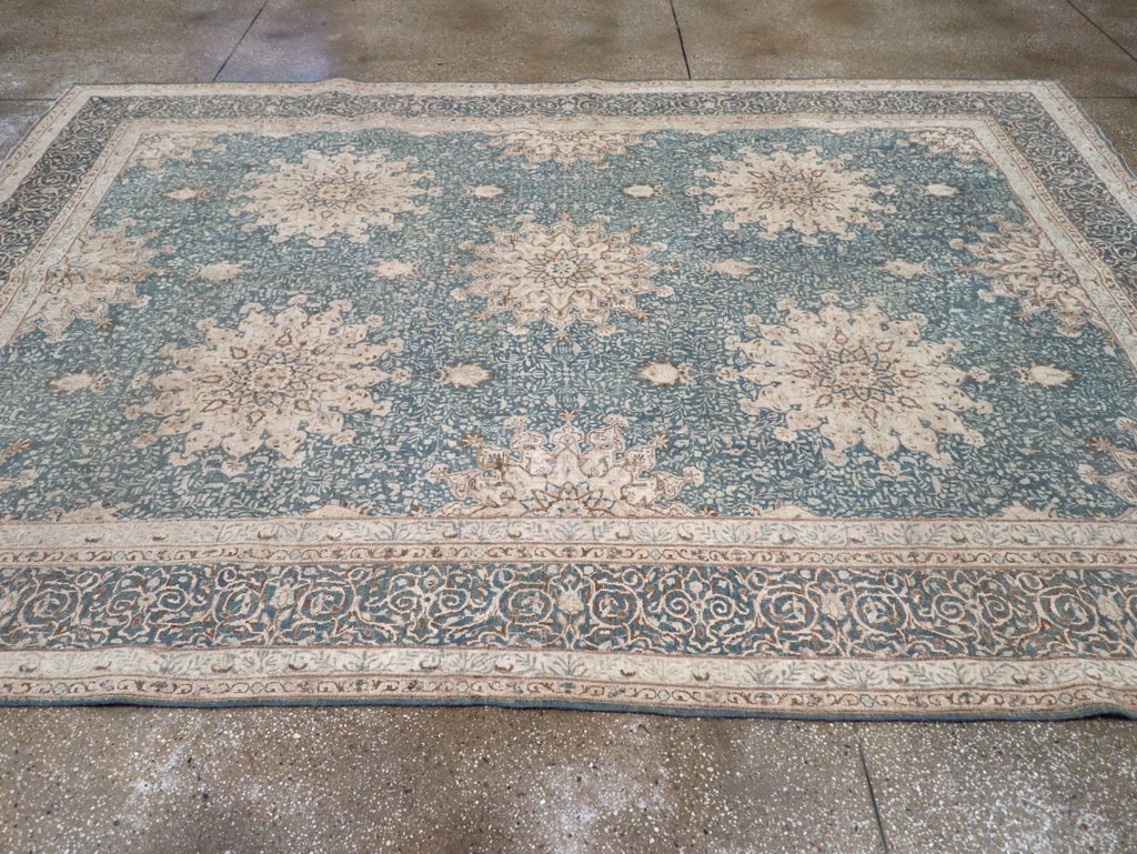 Vintage Persian Mashad Room Size Carpet, No.30609 - Staging