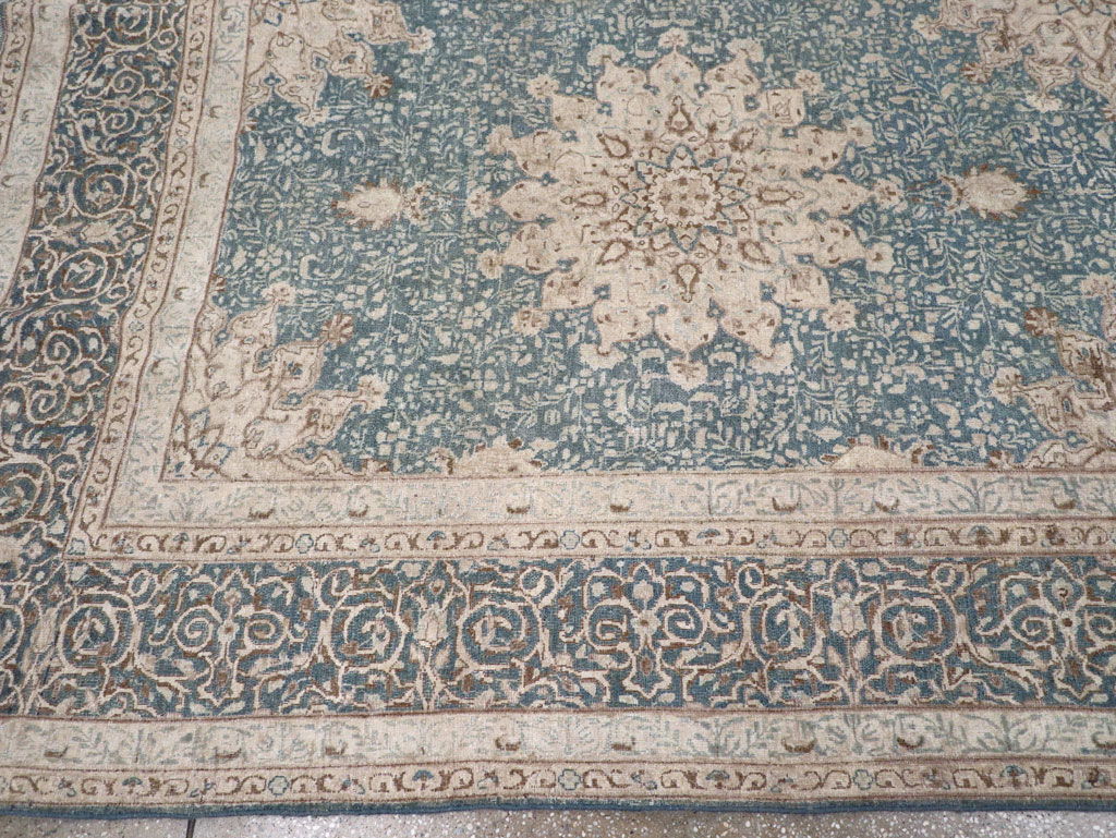 Vintage Persian Mashad Room Size Carpet, No.30609 - Staging