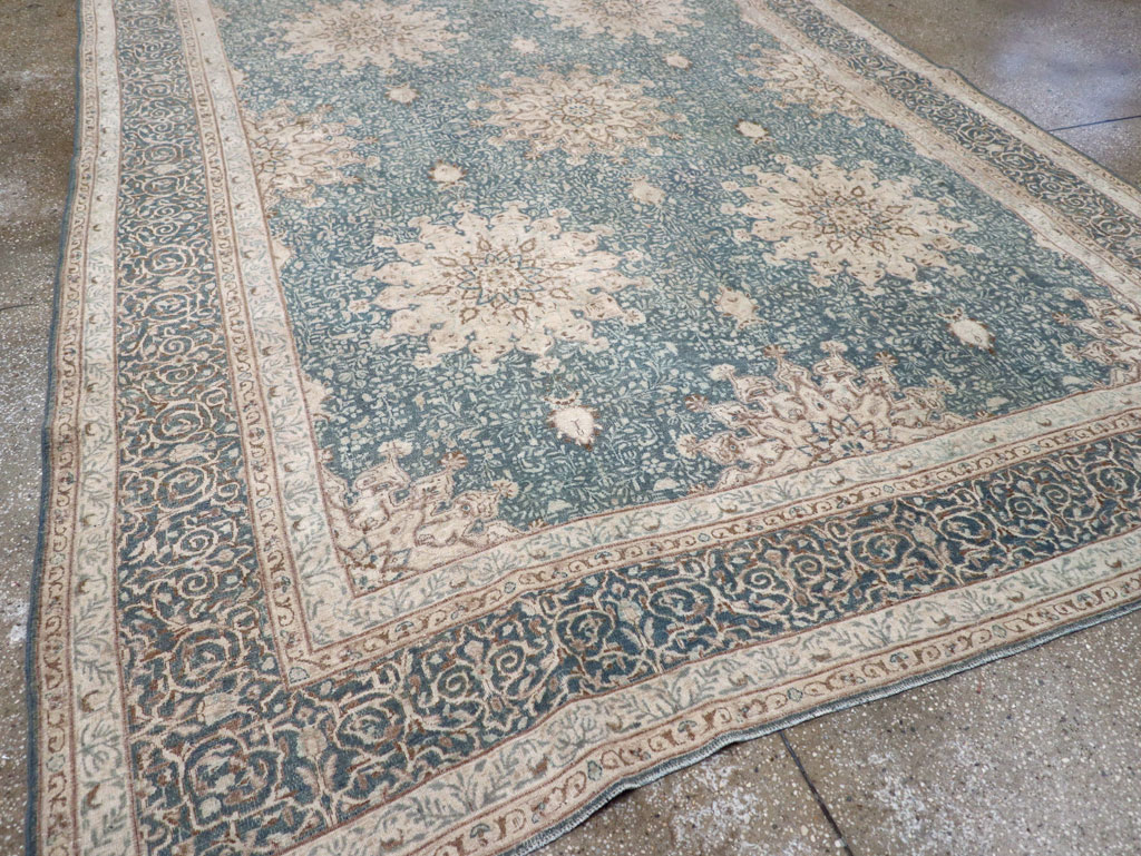 Vintage Persian Mashad Room Size Carpet, No.30609 - Staging