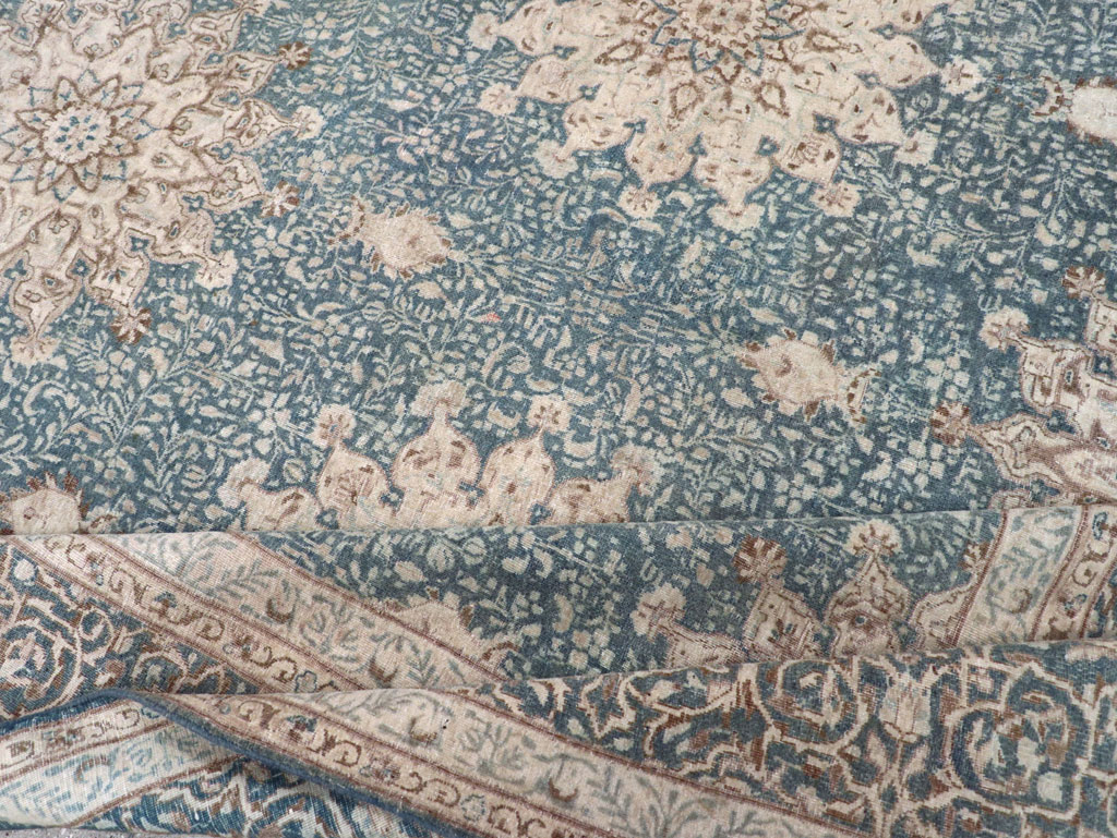 Vintage Persian Mashad Room Size Carpet, No.30609 - Staging