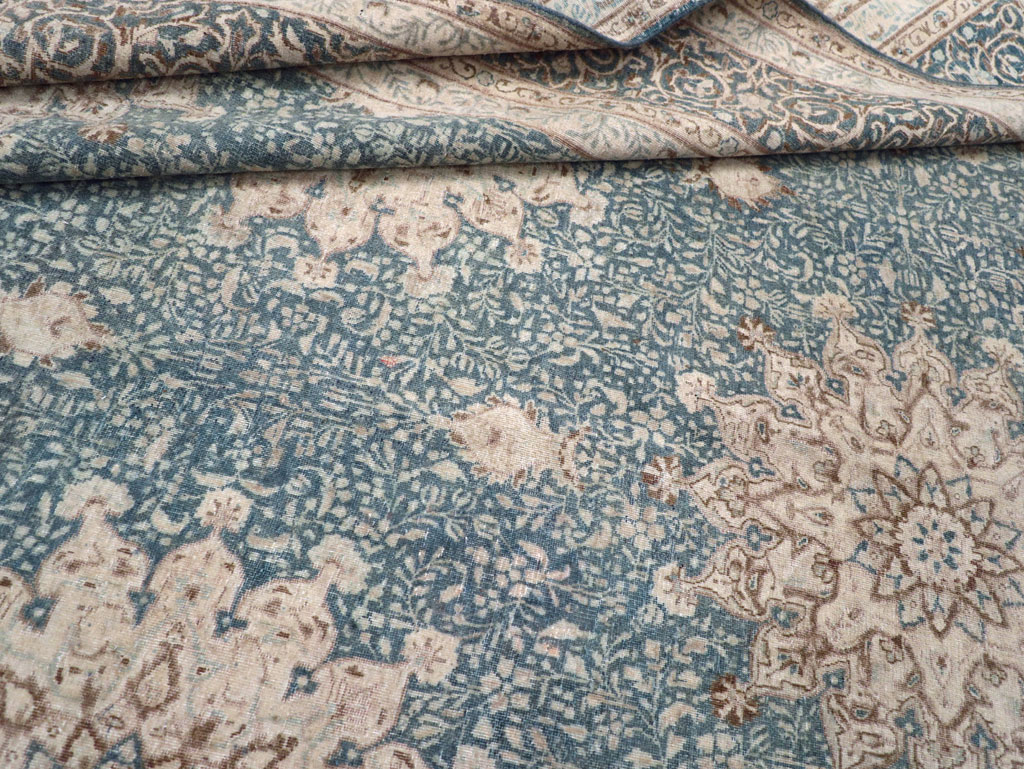 Vintage Persian Mashad Room Size Carpet, No.30609 - Staging