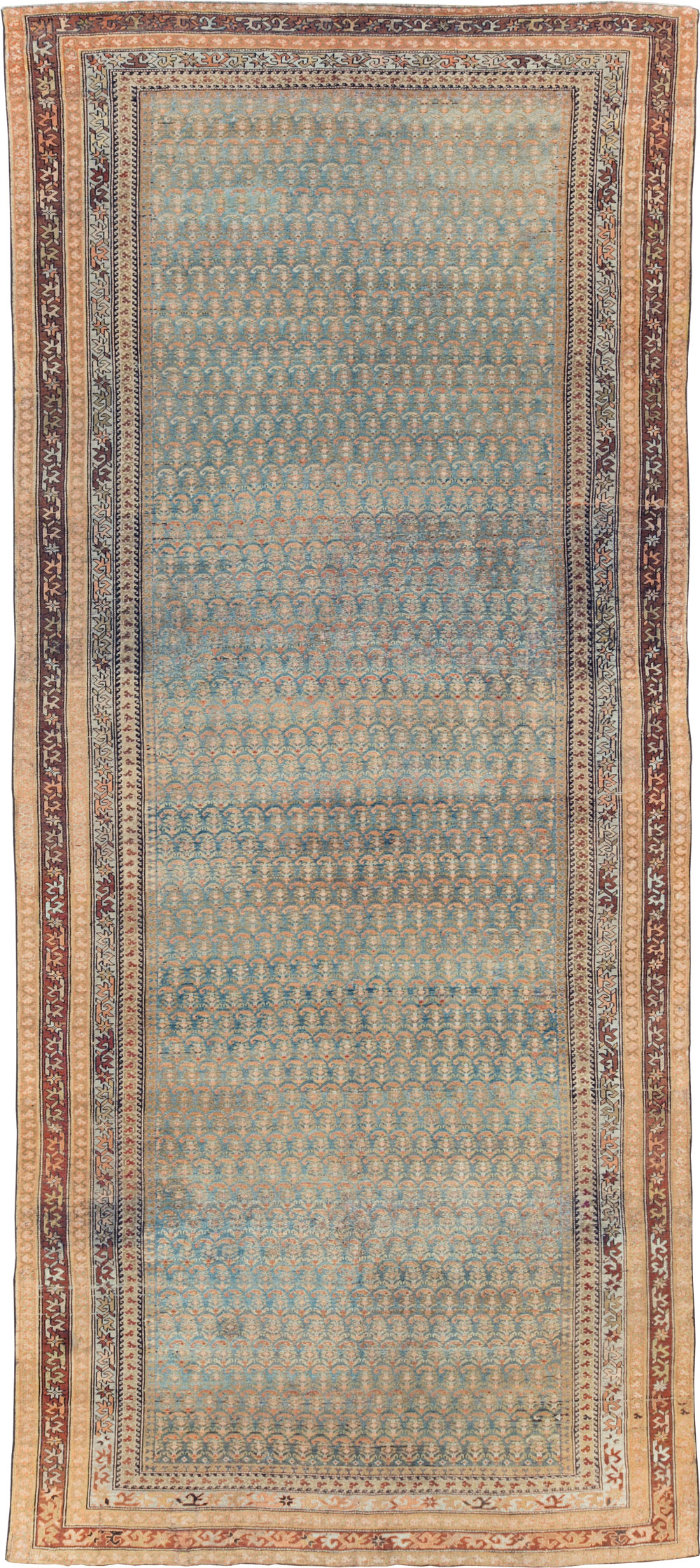 Antique Persian Kurd Large Gallery Carpet, No.30610 - Staging