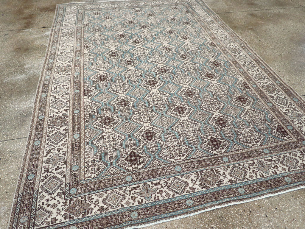Vintage Persian Tabriz Small Room Size Carpet, No.30614 - Staging