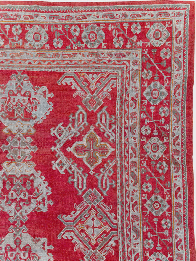 Vintage Turkish Oushak Square Room Size Carpet, No.30618 - Staging