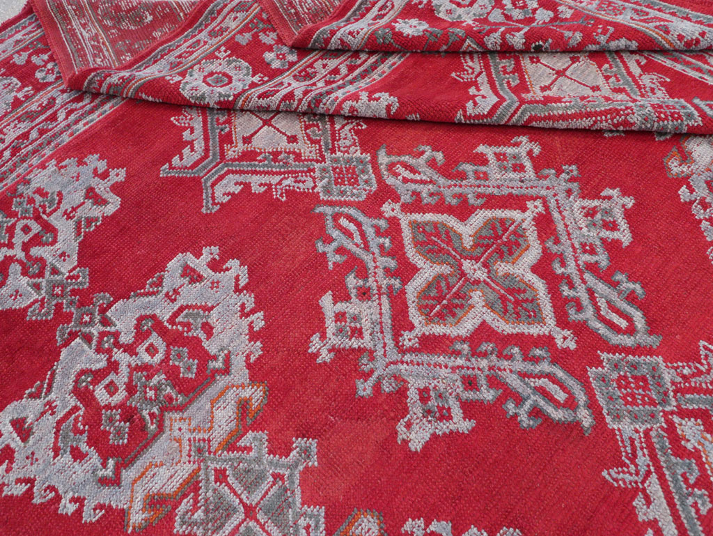 Vintage Turkish Oushak Square Room Size Carpet, No.30618 - Staging