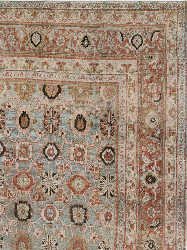 Antique Persian Bidjar Room Size Carpet, No.30619 - Staging