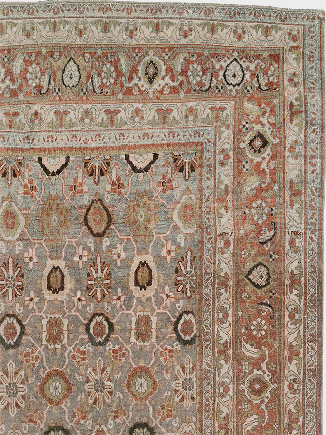 Antique Persian Bidjar Room Size Carpet, No.30619 - Staging