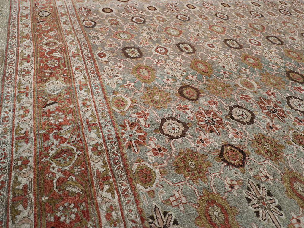 Antique Persian Bidjar Room Size Carpet, No.30619 - Staging