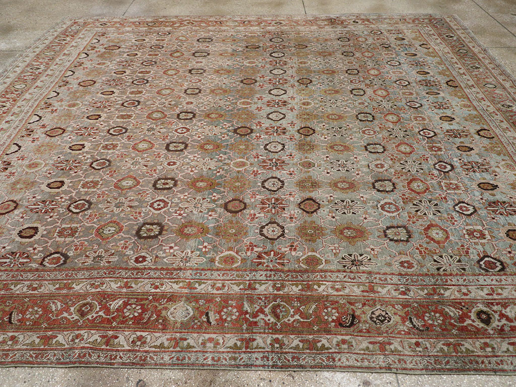 Antique Persian Bidjar Room Size Carpet, No.30619 - Staging