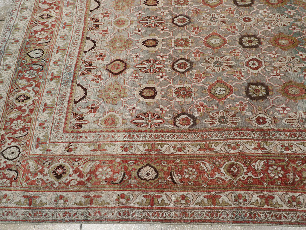 Antique Persian Bidjar Room Size Carpet, No.30619 - Staging