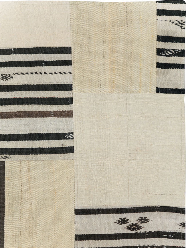 Contemporary Turkish Patchwork Style Flatweave, No.30621 - Staging