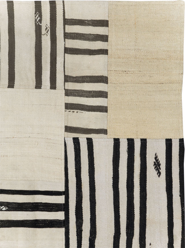 Contemporary Turkish Patchwork Style Flatweave, No.30621 - Staging