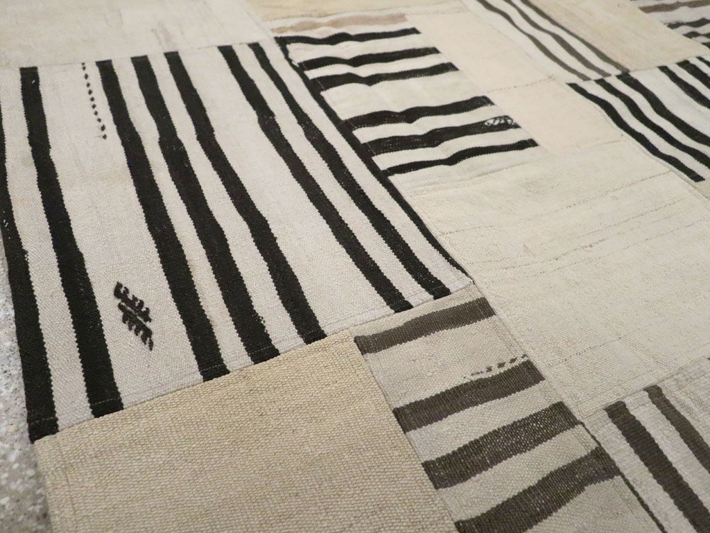 Contemporary Turkish Patchwork Style Flatweave, No.30621 - Staging