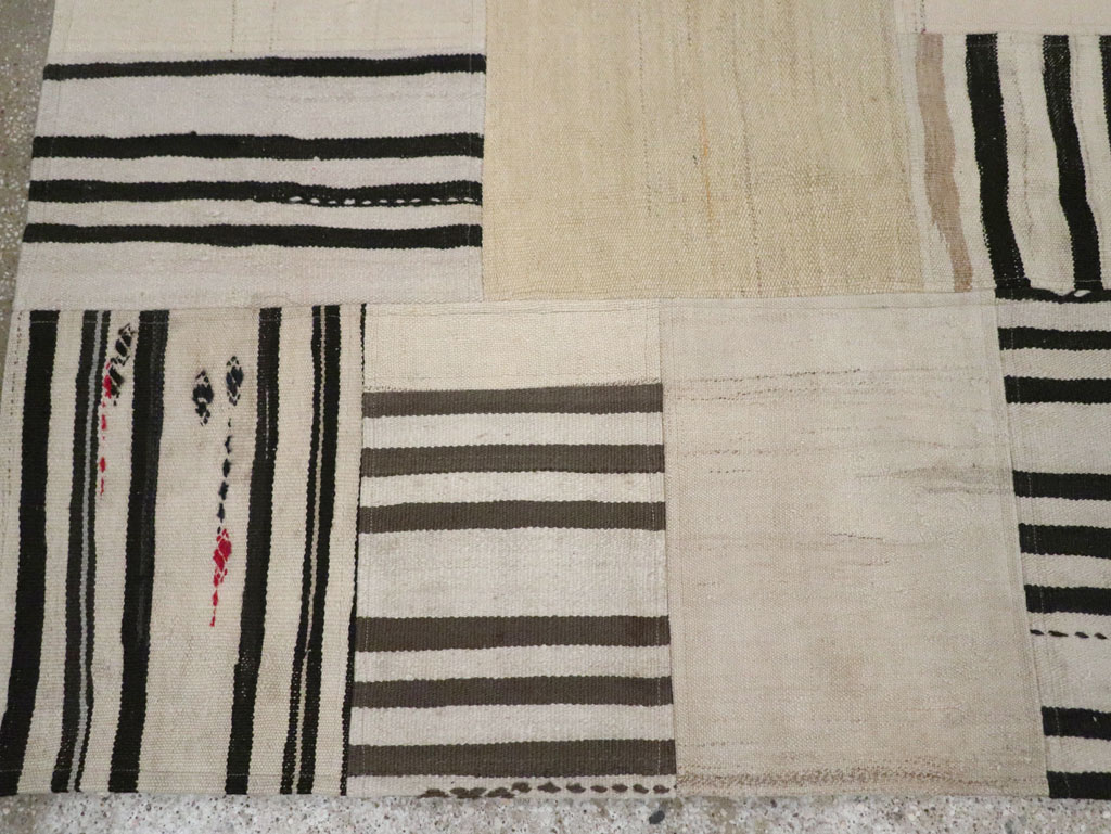Contemporary Turkish Patchwork Style Flatweave, No.30621 - Staging