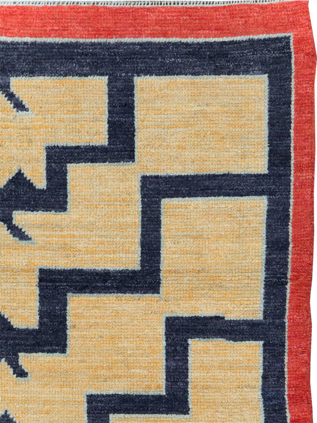 Contemporary Turkish Tulu Accent Rug, No.30627 - Staging