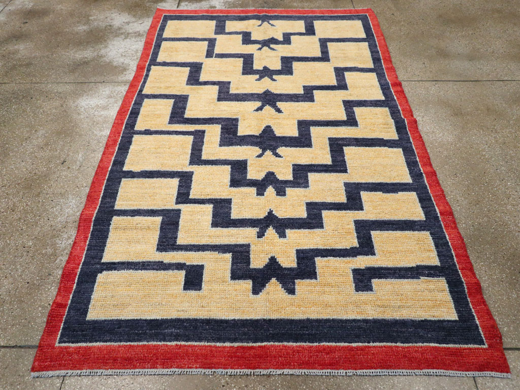 Contemporary Turkish Tulu Accent Rug, No.30627 - Staging