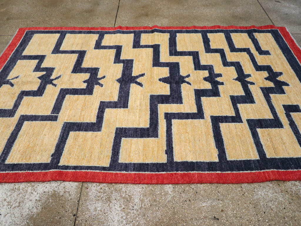 Contemporary Turkish Tulu Accent Rug, No.30627 - Staging