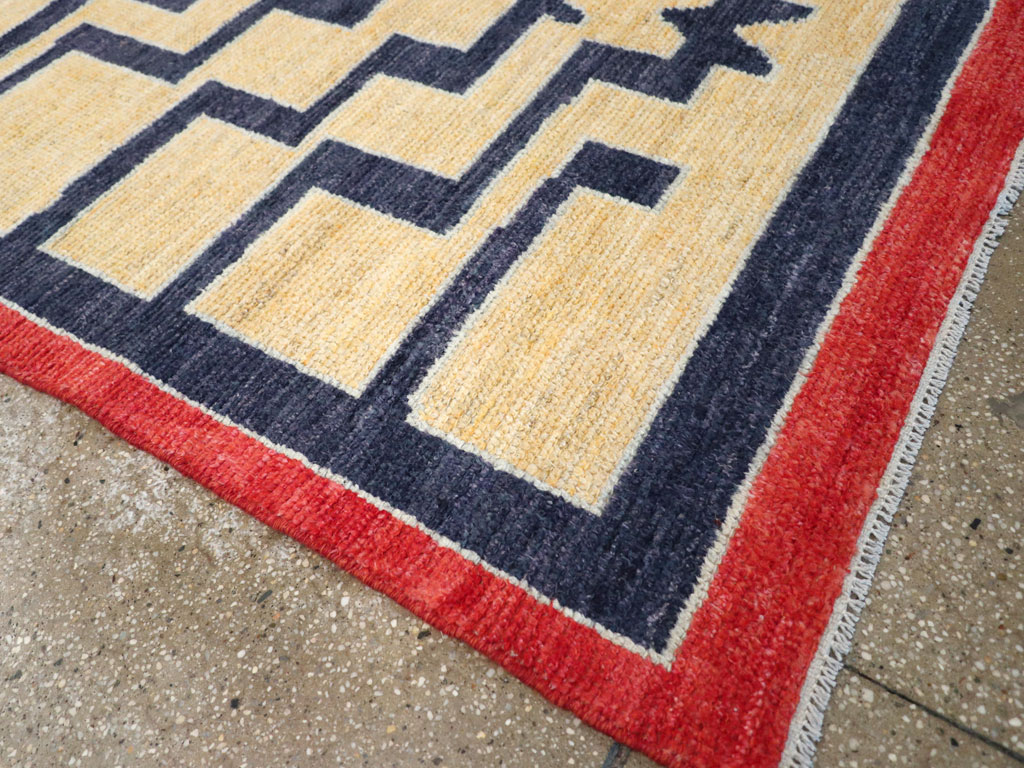 Contemporary Turkish Tulu Accent Rug, No.30627 - Staging