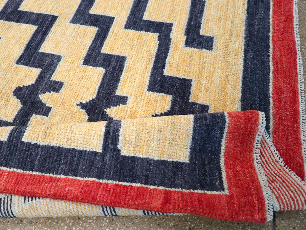 Contemporary Turkish Tulu Accent Rug, No.30627 - Staging