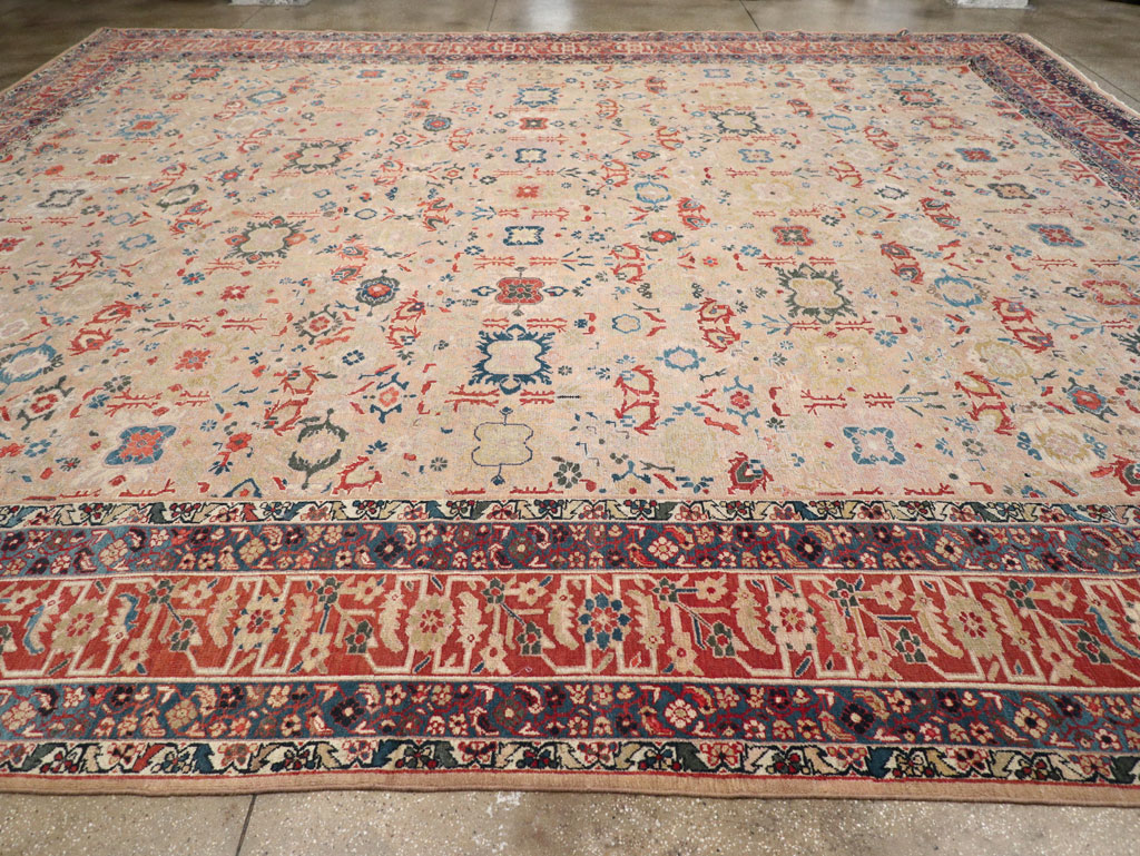 Antique Persian Malayer Oversize Rug, No.30629 - Staging