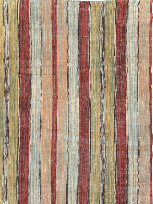 Modern Turkish Flatweave Room Size Carpet, No.30637 - Staging