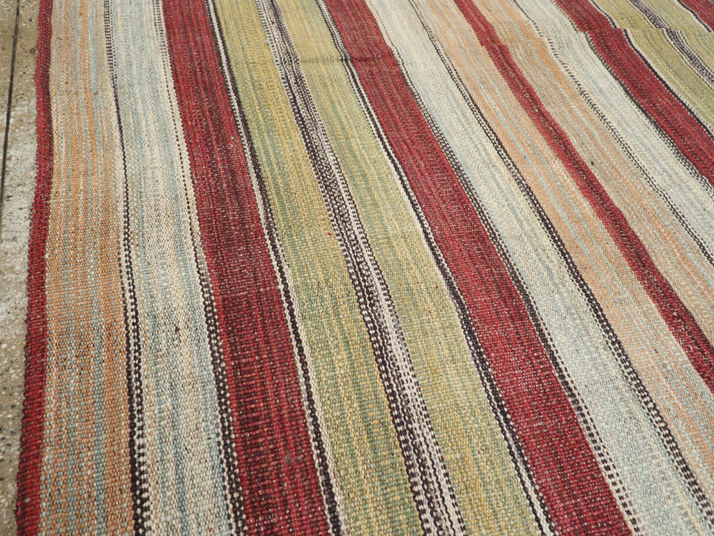 Modern Turkish Flatweave Room Size Carpet, No.30637 - Staging