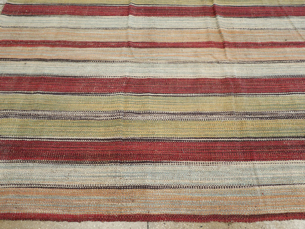 Modern Turkish Flatweave Room Size Carpet, No.30637 - Staging
