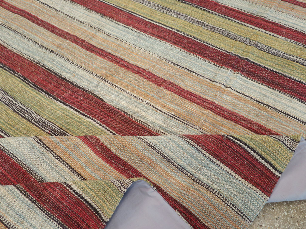 Modern Turkish Flatweave Room Size Carpet, No.30637 - Staging