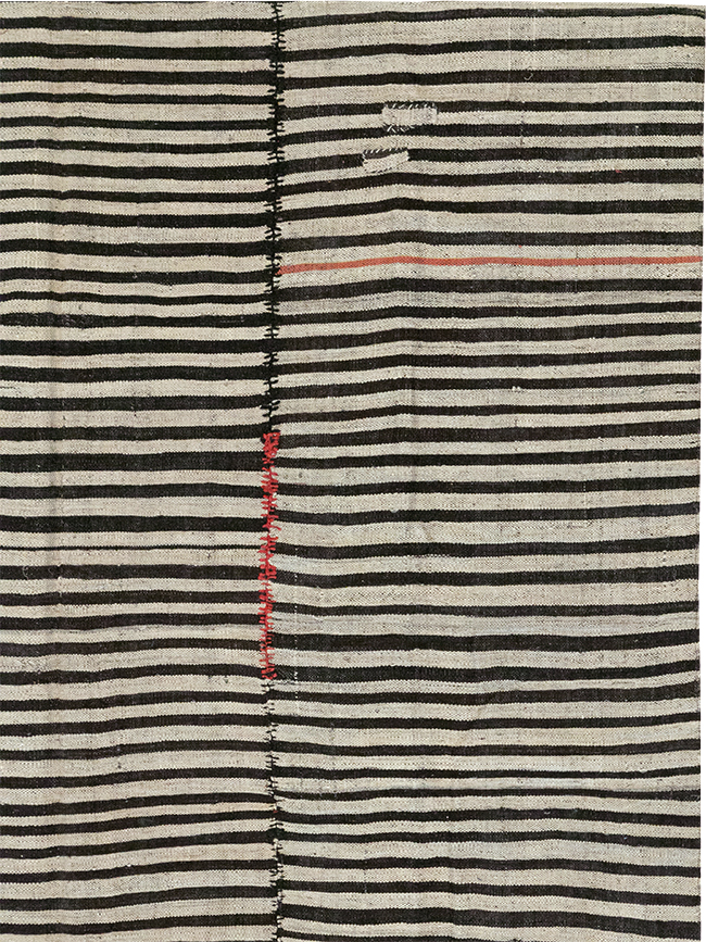 Vintage Persian Flatweave Kilim Gallery Carpet, No.30642 - Staging