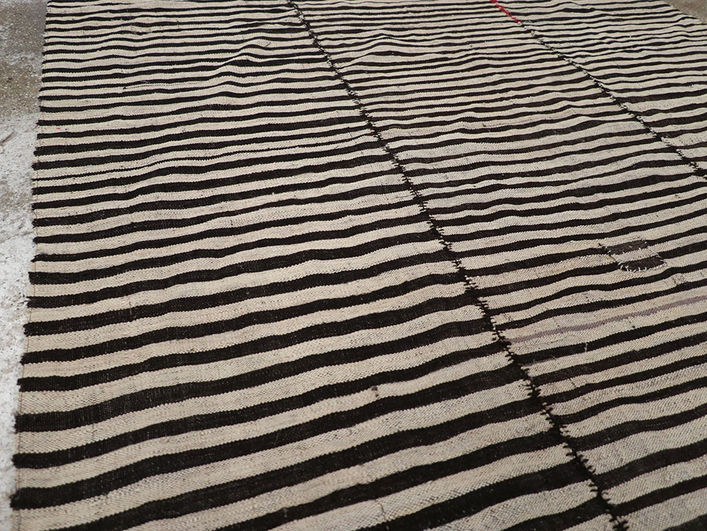 Vintage Persian Flatweave Kilim Gallery Carpet, No.30642 - Staging