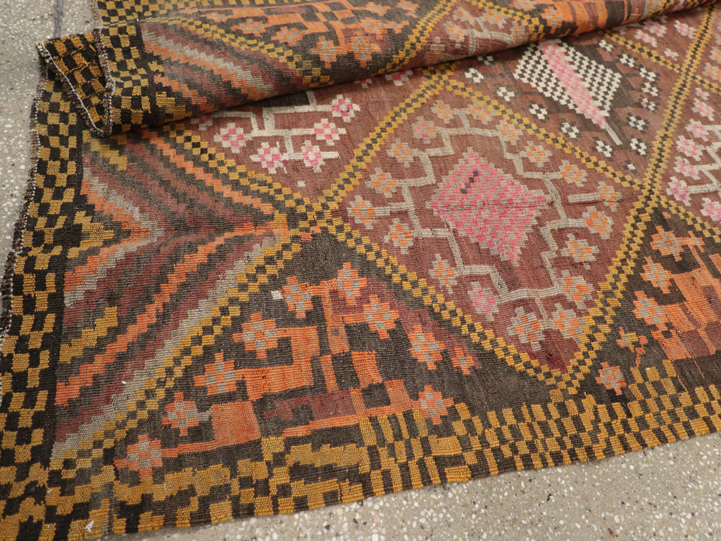 Vintage Persian Flatweave Kilim Gallery Rug, No.30651 - Staging