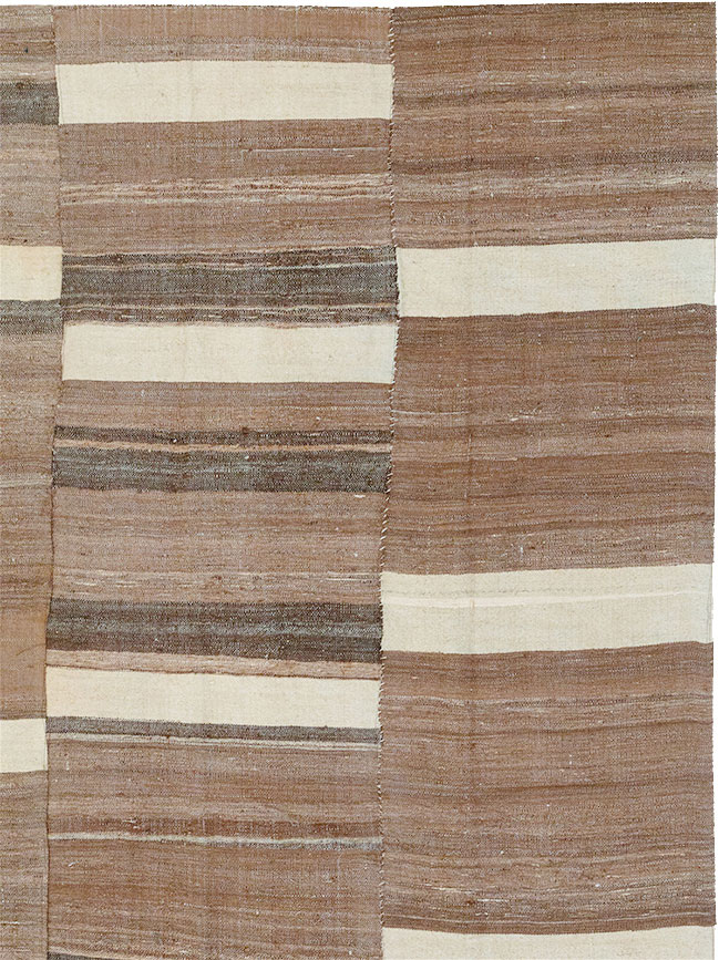 Vintage Turkish Flatweave Kilim Room Size Carpet, No.30654 - Staging