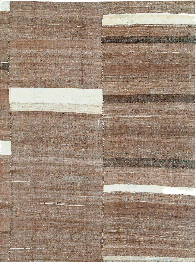 Vintage Turkish Flatweave Kilim Room Size Carpet, No.30654 - Staging