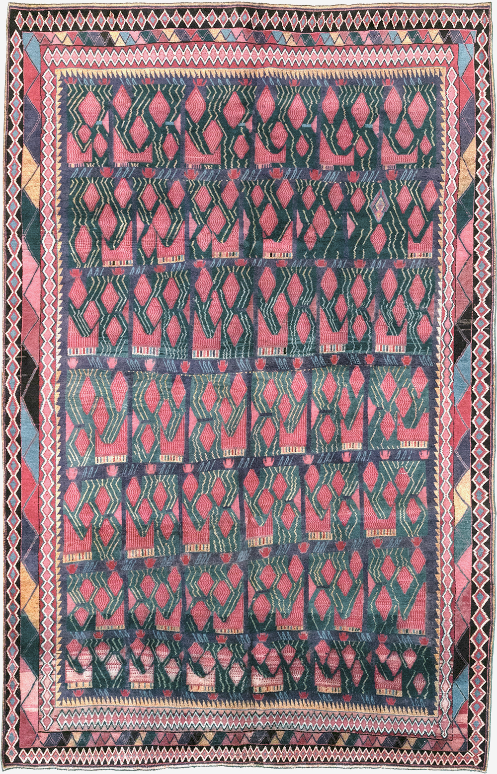 Vintage Persian Kurd Accent Carpet, No.30665 - Staging