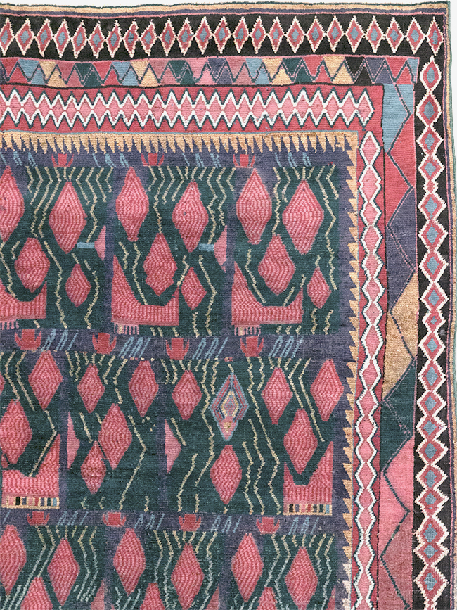 Vintage Persian Kurd Accent Carpet, No.30665 - Staging
