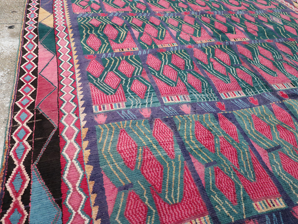 Vintage Persian Kurd Accent Carpet, No.30665 - Staging