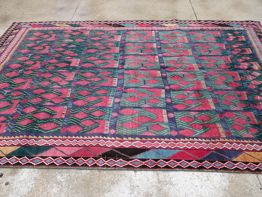 Vintage Persian Kurd Accent Carpet, No.30665 - Staging