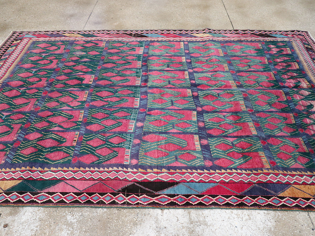 Vintage Persian Kurd Accent Carpet, No.30665 - Staging