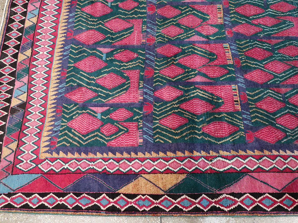 Vintage Persian Kurd Accent Carpet, No.30665 - Staging