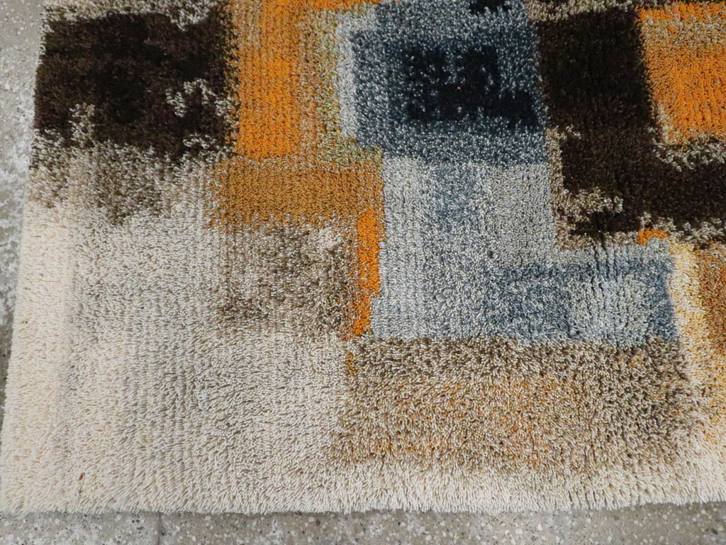 Vintage Scandinavian Rya Throw Rug, No.30669 - Staging