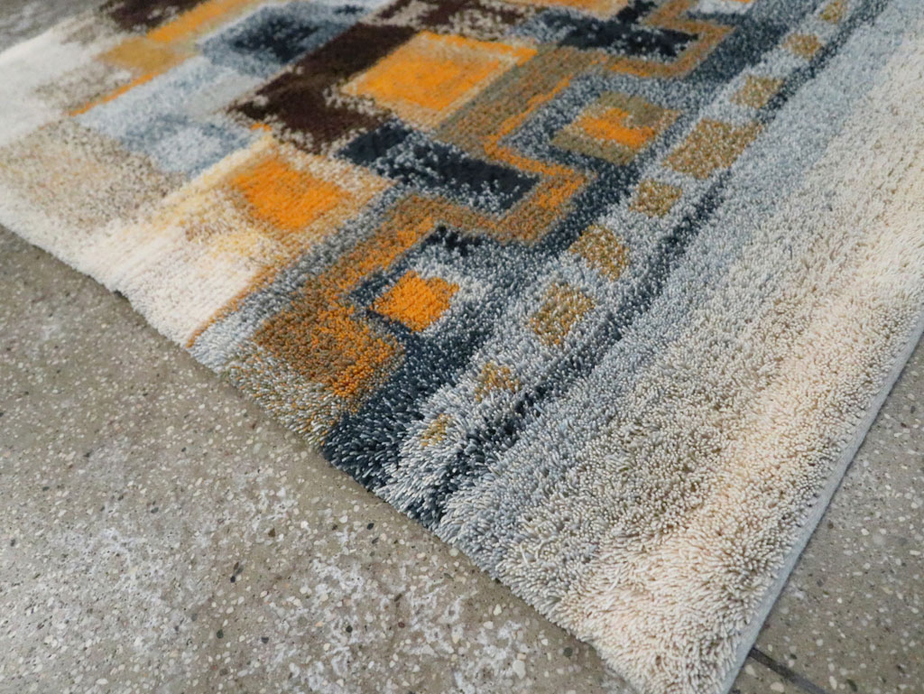 Vintage Scandinavian Rya Throw Rug, No.30669 - Staging