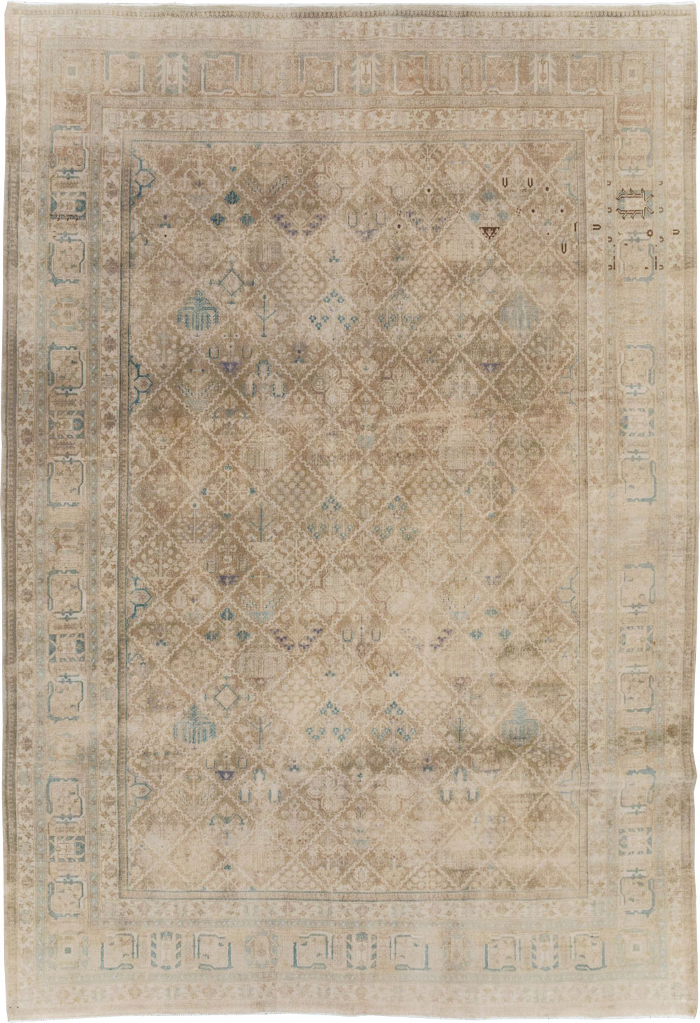 Vintage Persian Joshegan Room Size Carpet, No.30671 - Staging