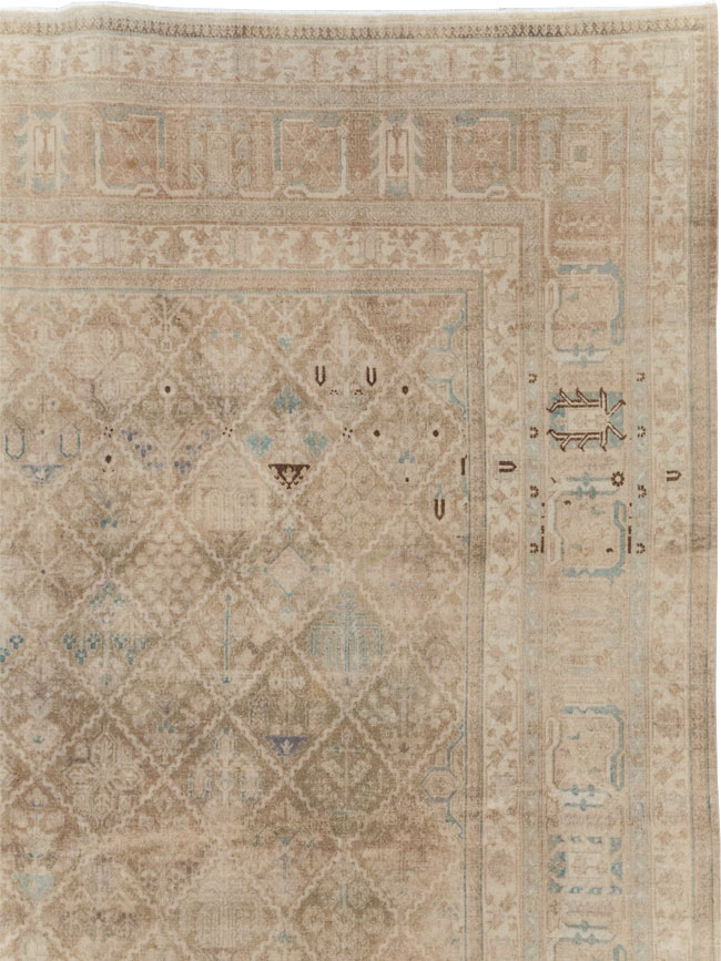 Vintage Persian Joshegan Room Size Carpet, No.30671 - Staging
