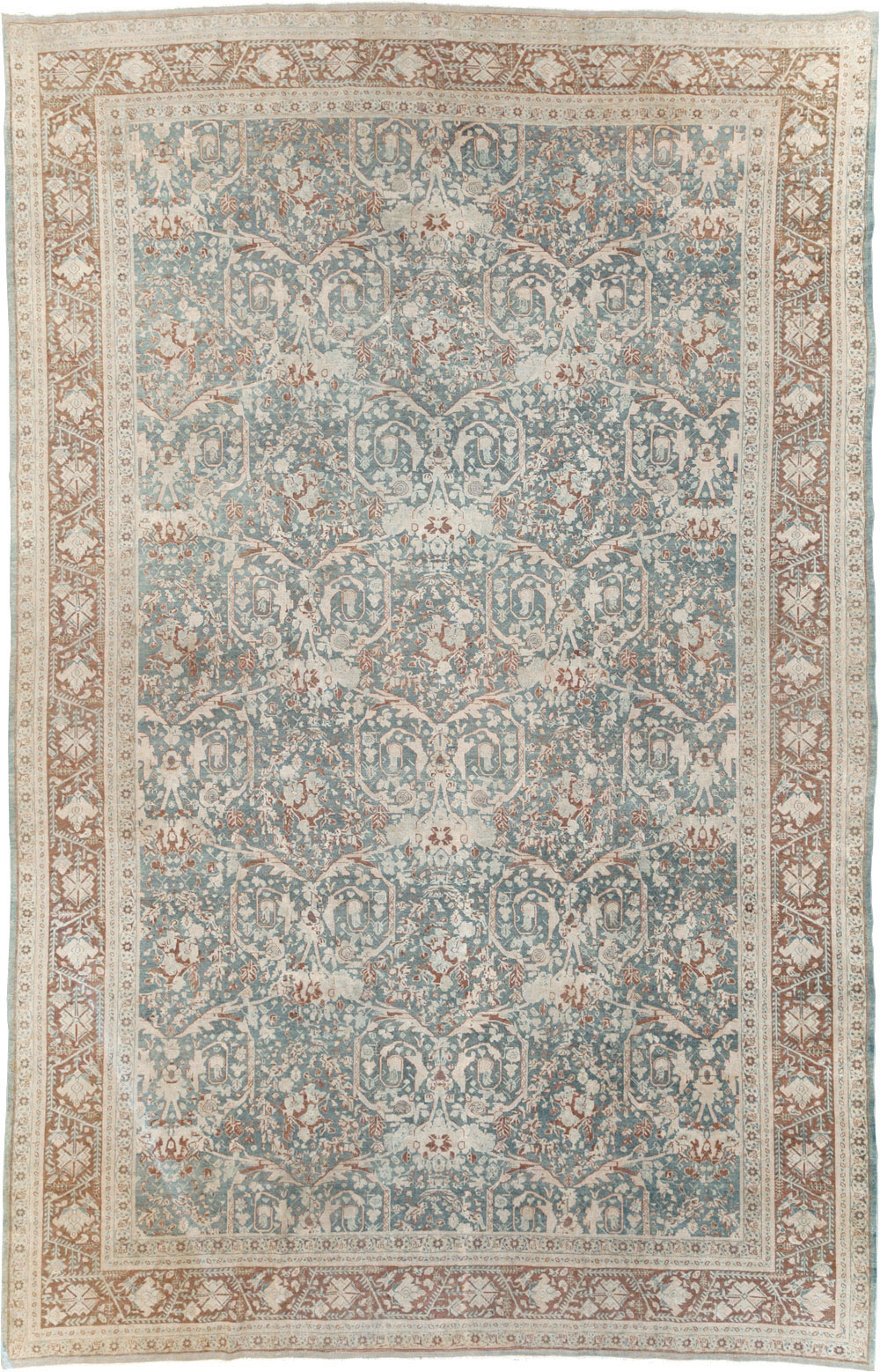 Antique Persian Tabriz Large Room Size Carpet, No.30689 - Staging